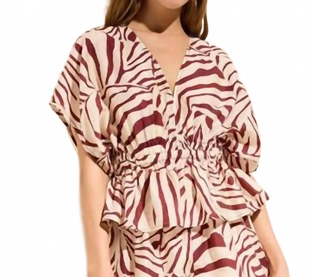 NEW MARIE OLIVER vesta peplum top in lionfish